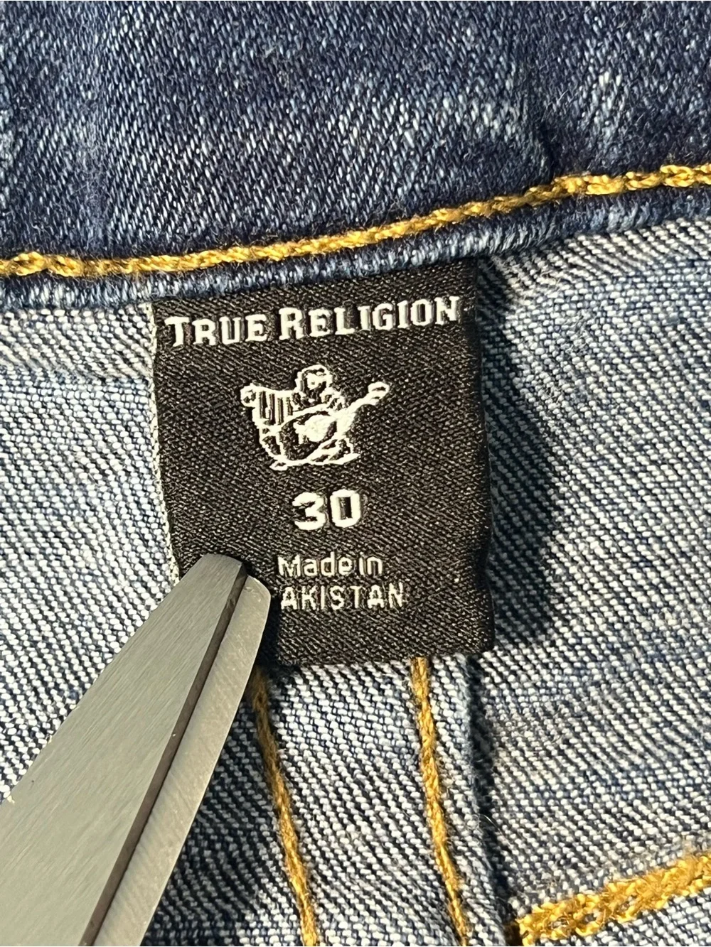 True Religion Mens Rocco Relaxed Skinny Jeans Blue Medium Wash Flap Pocket Sz 30